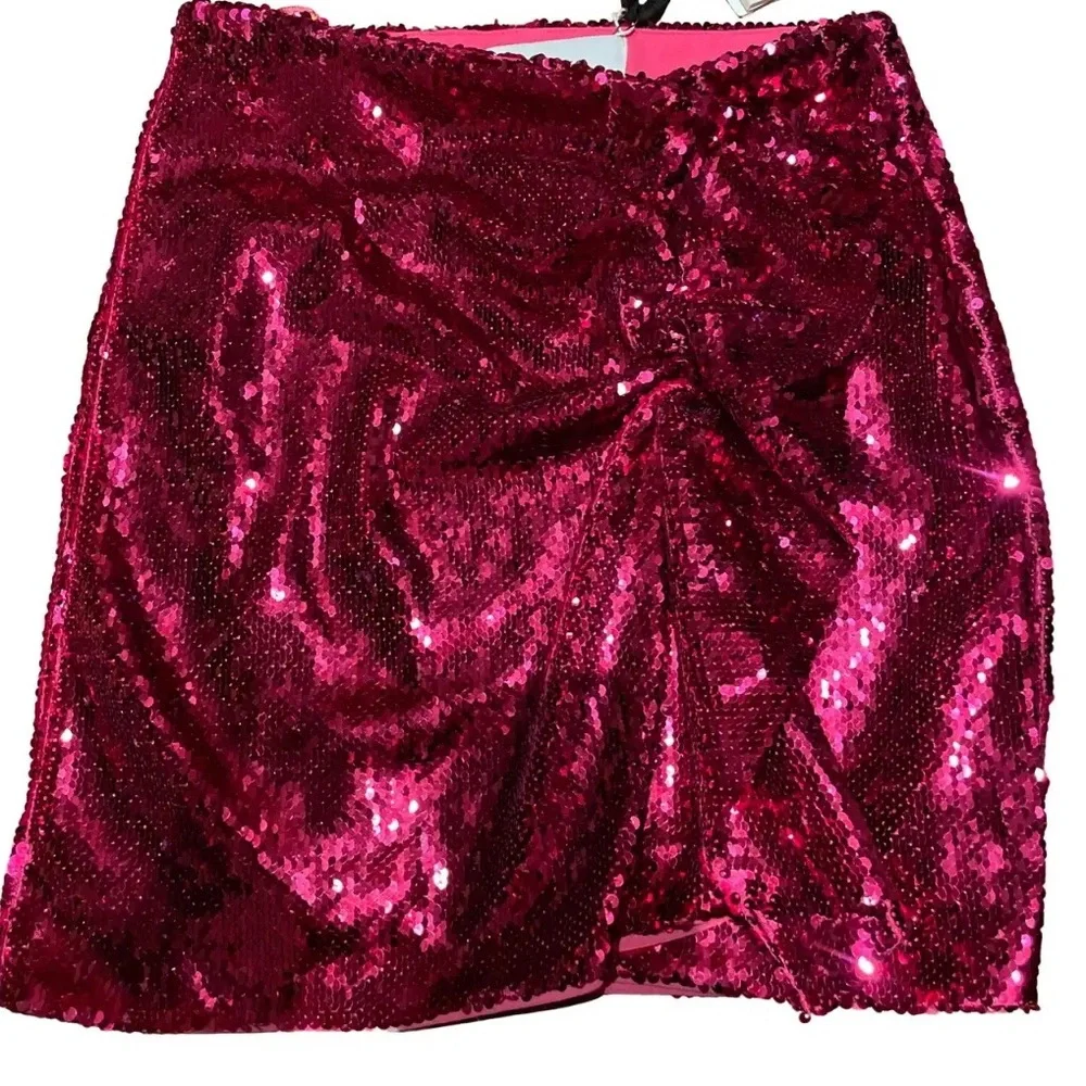 PINKO sequin Mini Ruffle SKIRT - Picture 10 of 14